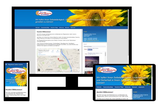 Screenshot Referenz Webdesign von Pflegedienst Gutsche
